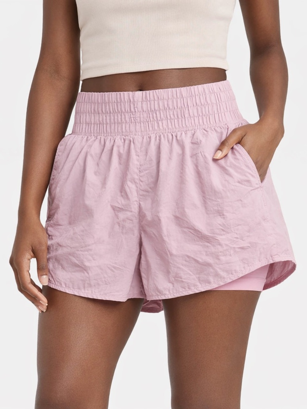All In Motion Pink Running Shorts Girls XL 14 Lined Athletic Activewear